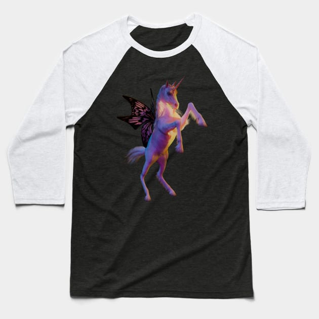 Baby Unicorn Baseball T-Shirt by vonHobo